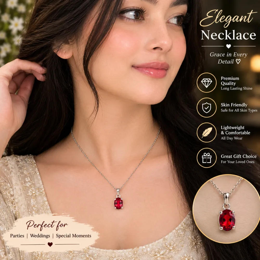 Elegant Red Gemstone Necklace 📿