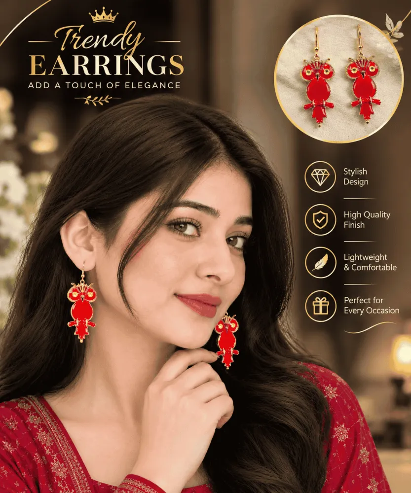 Women Red Butterfly Trendy Earrings 🦋