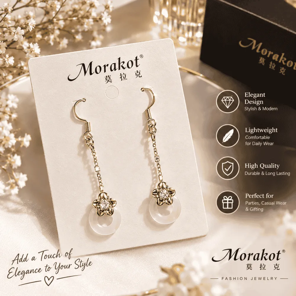 Golden Floral Drop Earrings