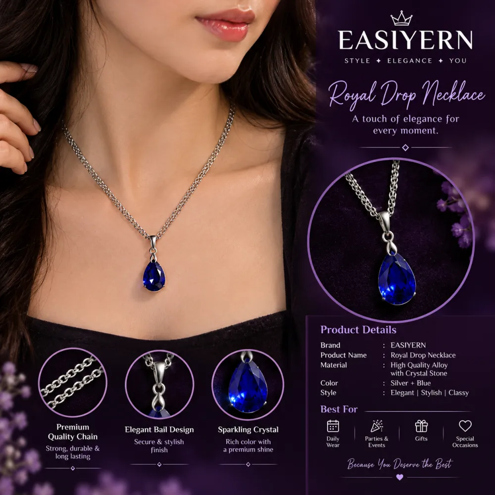 Royal Blue Drop Necklace