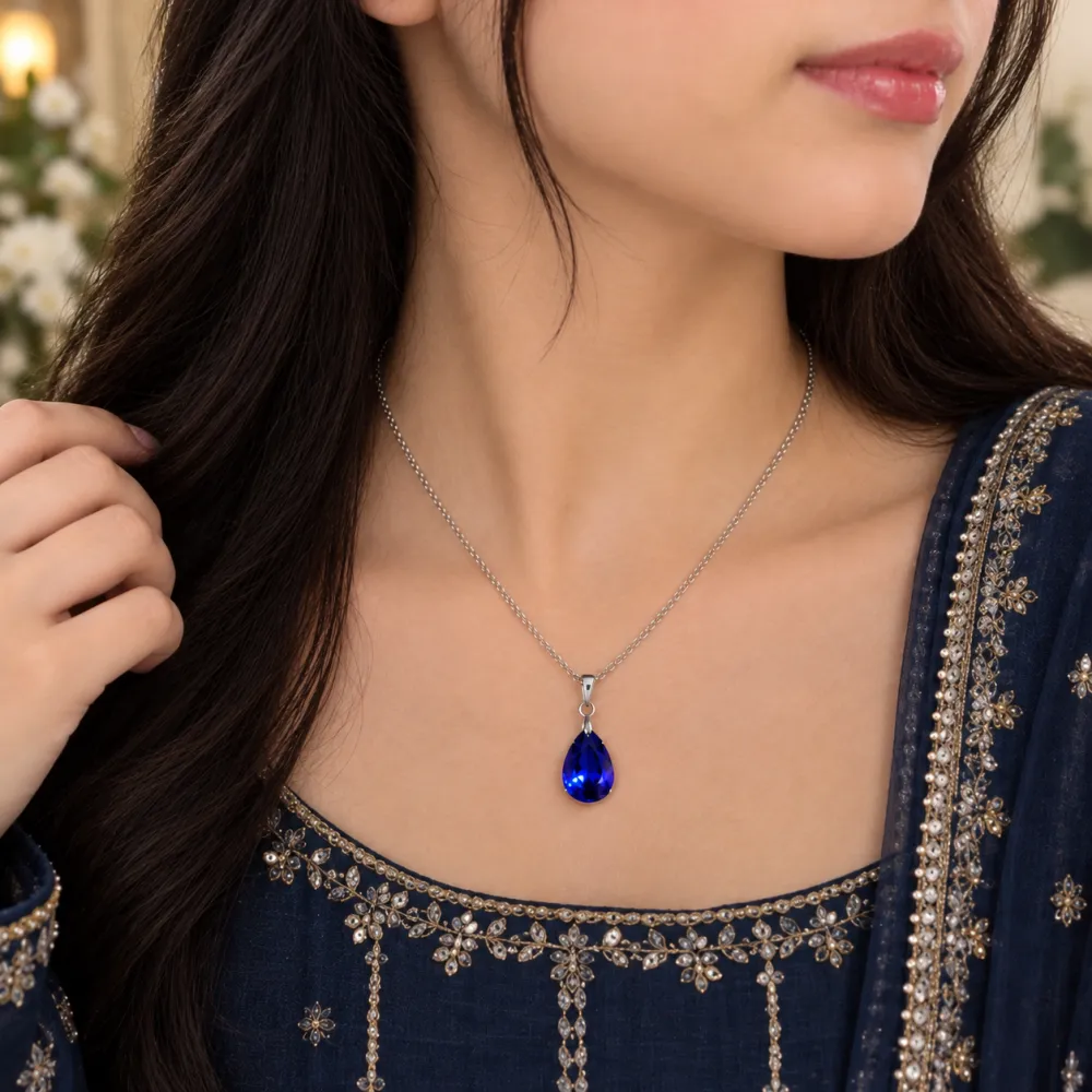 Royal Blue Drop Necklace