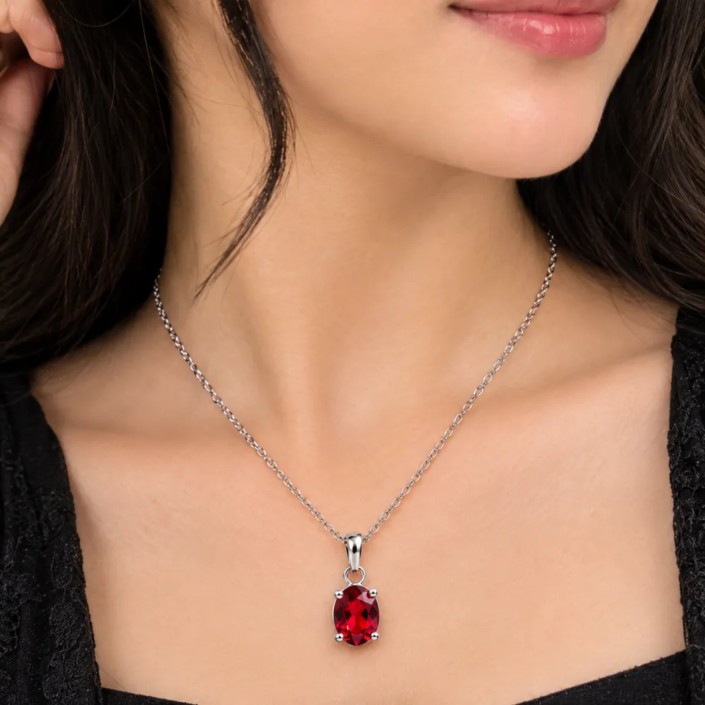 Elegant Red Gemstone Necklace 📿