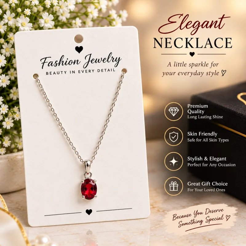 Elegant Red Gemstone Necklace 📿