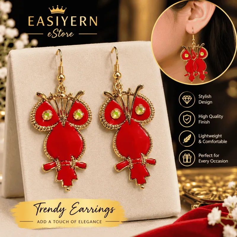 Women Red Butterfly Trendy Earrings 🦋